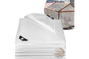 HONSAIFAU Clear Tarpaulin Waterproof Heavy Duty: 2m x 3m 130GSM Tear-Resistant PE Tarp with Reinforced Grommets - UV Protected Cover for Garden Pergola Ground & Chicken Coop