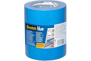 ScotchBlue Ruban de Masquage de Peinture Multi-Surfaces, 3 Rouleaux, 48 mm x 41 m - Scotch Ruban Adhésif Polyvalent pour Travaux de Peinture et Décoration, Intérieur et Extérieur, 70% PEFC