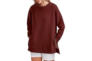 Cuptacc Felpa Donna Oversize Manica Lunga Girocollo Maglia Donna con Zip Casual Tinta Unita Pullover Donna Autunno