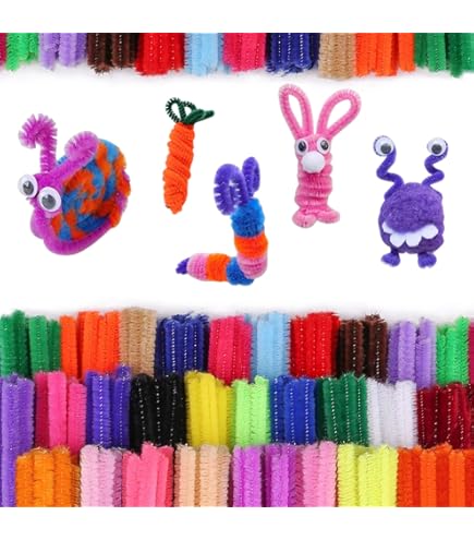 200 Stück Glitzernde Pfeifenreiniger Blau - Kreativmaterial Für Bastelprojekte