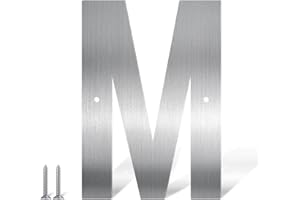 USENUMBER 10,2 cm Edelstahl Metall Hausnummern Türnummern und Buchstaben Silber Moderne Hausnummern Briefkastennummern und Hausnummern für Draußen Adressnummern für Haus Wohnung (M)