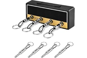 twirush Key Holder Guitar Amp Key Holder Hooks with 8 Guitar Plug Keyrings Audio Keychain Wall Mount Creative Retro Key Storage for Home Doorway Entryway Hallway Office