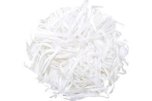 MARKQ Crinkle Cut Shredded Paper Filler for Gift Wrapping Hamper/Basket Filling, Packing Supplies (100 grams, White)