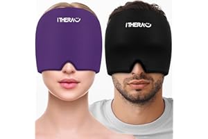 ‎I THERAU Migräne i THERAU Migräne Maske Gel 2PCS - Migräne Kühlmütze Migräne Mütze Kopfschmerzen Maske Migräne Relief Cap Kühlpads Headache Relief Hat für Kopfschmerzen Geschwollene, Augen