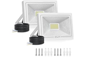 CLY Projecteur LED Extérieur 50W Spot LED Exterieur 4300LM Éclairage de Sécurité IP66 Étanche Lampe Exterieure Blanc Froid 6500K Pour Patio, Jardin, Garage, chemin, Entrée, Cour