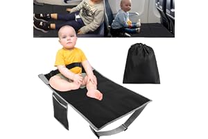PRITOK Flygplansfotstöd För Barn: Resesäng Och Sitsförlängning För Barn På Flygplan, Lätt Och Vikbar I Svart Polyester Och Ny
