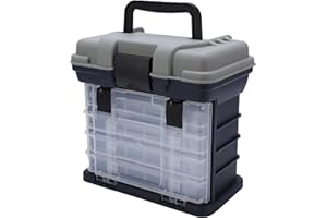 PILIPANE utilitaire portable 4 couches,Kit de pêche à la carpe, grande boîte à pêche, poignée en plastique, étui de pêche à la carpe, outils pour eau douce et eau salée