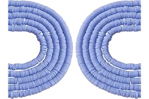 BEEFLYING 3700 Piezas de Cuentas de Arcilla en Forma de Disco de 6 mm, Cuentas de Arcilla de Polímero Planas y Redondas, Cuentas Heishi y Cuentas Espaciadoras para Hacer Pulseras, Collares y Joyería