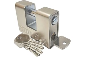 Britanium® BRP/74 Candado de Seguridad Blindado de Alta Seguridad. Cerradura para Contenedor. Cilindro de Seguridad Antitaladro y Resistente. Candados para Puertas, Motos, Cobertizos y Garajes