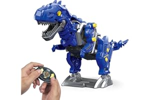 Mycketop Assemblable RC Dinosaur Toy, Remote Control Walking Mecha Dinosaur with Sound, STEM DIY Tyrannosaurus Rex Kit, Birthday Gift for Boys Girls Kids, Cool Dino Toys for T Rex Lovers
