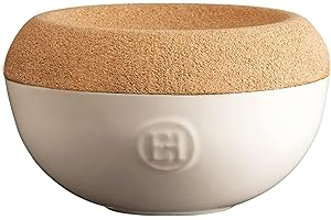 Emile Henry Tarro de Sal, cerámica Corcho, Beige Argile, 14,6 x 14,6 x 8,6 cm