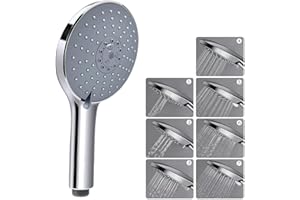 Duschkopf Handbrause, LEEFE 152mm Großes Regenbrause - 7 Strahlarten, Chrom