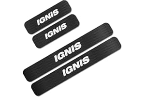 WYXAXNM 4 Pcs Carbon Fiber Car Door Sill Protector for Suz-uki Ignis, Welcome Pedal Guard Kick Plates Threshold Cover Trim Stickers, Non-Slip Auto Door Edge Protector Decoration Accessories