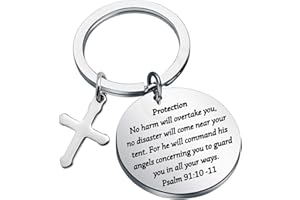 bobauna Bible Verse Keychain Psalm 91 No Harm Will Overtake You