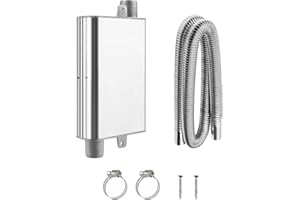 EUNEWR Schalldämpfer, 24mm Auspuff Schalldämpfer Auto für Stromerzeuger, Standheizung Zubehör mit Abgasschlauch und 2 Klammern für Eberspacher/Webasto (200CM Abgasschlauch)