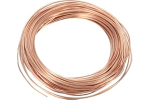 PATIKIL 66 Pies Sólido Desnudo Cobre Alambre, 18 Calibre 99.9% Puro Cobre Alambre 1,2mm Suave Cuentas Alambre Metal Planta Tallo Lazos para Joyería Artesanía (20m)