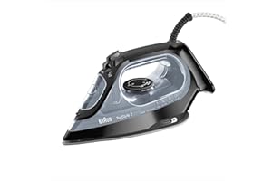 Braun TexStyle3 SI3055BK Ferro Da Stiro A Vapore, 5 Anni di Assistenza, Colpo Vapore 180g/min, Termostato Regolabile, Riscaldamento Rapido, Piastra Freeglide 3D Superceramic, Capacità 270ml, Nero