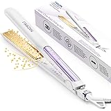 Faszin Piastra Capelli Professionale 2-In-1, Piastre Ioniche di Titanio, Riscaldamento In Soli 20 Secondi, Display LCD Chiaro