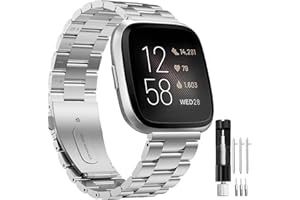 Hatolove Cinturini Compatibile per Fitbit Versa 2, Fitbit Versa, Fitbit Versa Lite, Cinturino in Acciaio Inossidabile in Metallo Cinturino Compatibile con Fitbit Versa 2, Versa Lite, Versa