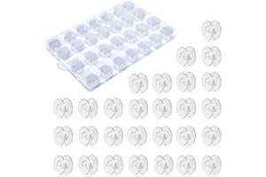 Jinpojun 1 Boîte de 28 Canettes Machine à Coudre, Bobine de Machine à Coudre, Canettes de Couture ​​Universelle pour Brother Singer Kenmore Janome la Plupart des Machines à Coudre