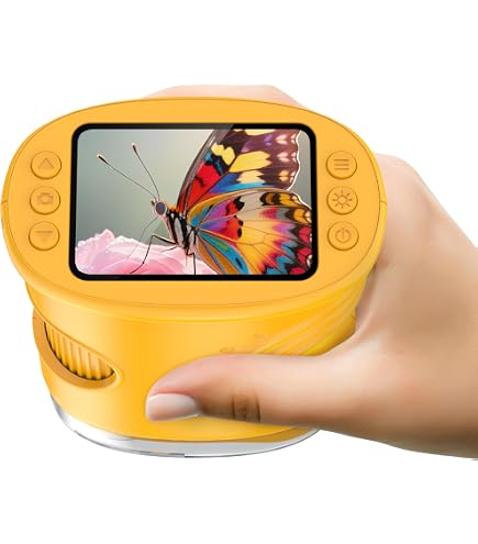 USCAMEL Microscopio Digitale per Bambini 5-7: Microscopio Portatile 1000x Schermo 2 Miniscopio Portatile - Giocattolo Educativo per Bambini, Neonati, Studenti & Esploratori Naturali (Viola