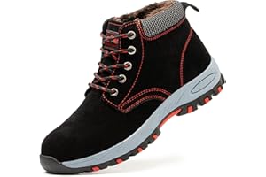 SROTER Damen Herren Arbeitsschuhe Stahlkappe Wasserdicht Gefüttert Sicherheitsschuhe Schneestiefel Trekking Wanderschuhe Winterschuhe Stiefel Trekking Schuhe