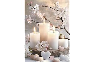 TOSTOG Diamond Painting Kit Adulte,Diamant Painting Images Ronde Diamond Peinture Diamant Adulte,Bougie 5D DIY Cristal Débutant Art Set pour Décoration Murale Maison 30x40cm