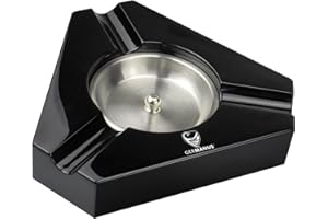 GERMANUS Cenicero del cigarro Durante 3 cigarros Puros con Titular, en Negro, cigarro Puro habano