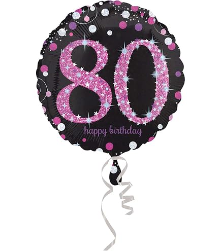 Amscan Folienballon „80“ Geburtstag – Ca. 43 Cm, Holografischer Glanzeffekt, Für Helium Oder Luft, Hält Wochenlang