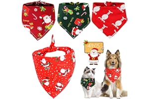 ENAIAH 4 Sztuki Chustek na Szyję dla Psa, Bandana, Trójkątny Śliniaczek na Boże Narodzenie, Akcesoria dla Małych, Średnich i Dużych Psów, Kotów (A)