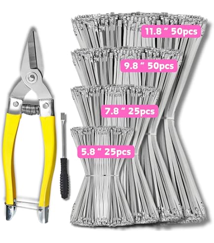 10 Edelstahl Kabelbinder V2A – 330 Mm Lang, Hitzebeständig, Für Hitzeschutzband & Kabel