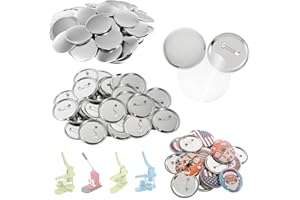 Dyna-Living Lot de 100 badges en métal de 37 mm pour loisirs créatifs, souvenirs, cadeaux
