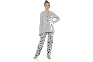 Daisy Dreamer Pyjama Set Women's Cotton Jersey Pyjamas Lounge Wear Long Sleeve Grey PJs