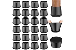 yomanta Protector Patas Sillas Silicona 24PCS，Protector Sillas Patas con Almohadillas de Fieltro,Eliminan el Ruido y los Arañazos，Circular - Grande Negro