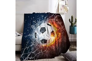 CIUNVXD Kuscheldecke Jungen 150x200,Fußball Decke Kinder,Sport Themen Warme Kuscheldecke Sofadecken Flanelldecke Decken für Kinderbetten (D, 150x200cm)