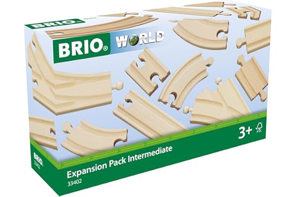 BRIO World - 33402 - Coffret Evolution Intermédiaire 16 Rails - Accessoire pour circuit de train en bois - Assortiment de rails - Jouet mixte à partir de 3 ans