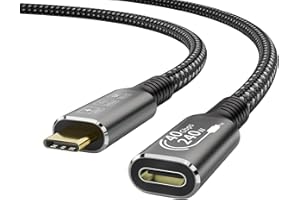 YIWENTEC USB4 0.8M 8K Cable Thunderbolt 4 Compatible USB 4 Type-c Male to Female Extension Cable Ultra HD 8K@60Hz 100W Charging 40Gbps Data Transfer Compatible with External SSD eGPU USB-C Docking