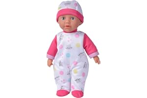 Simba 105140004 Laura Cutie Słodki bobas z dźwiękami, miękka lalka przytulanka śmieje się, gaworzy, cmoka, wysokość 30 cm, bezpieczna zabawka dla dzieci od 2 lat