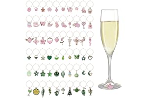 INNAL 60 Pezzi Segna Bicchieri Calici Segnabicchieri Charms Ciondoli per Bicchieri di Vino Set Decorazioni per Feste Degustazione di Vini