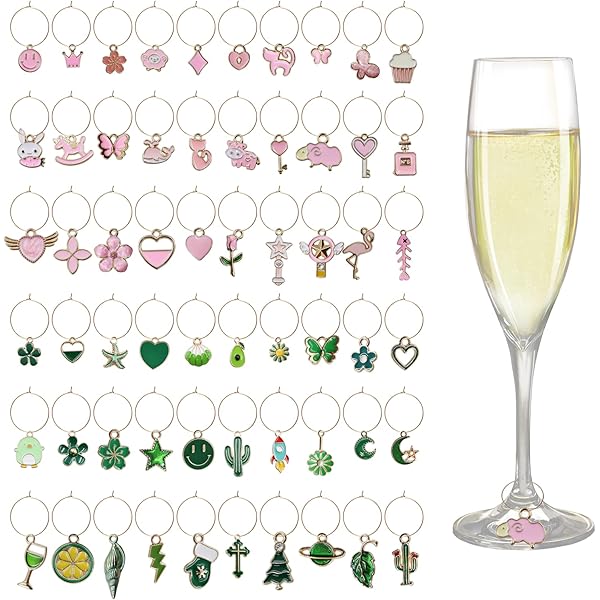Accessoires Soirée Vin Lot De 18 Marqueurs Verres à Vin Réutilisables - Pendentifs Colorés Acier Inox - Pour Fêtes Et événements Marque Place