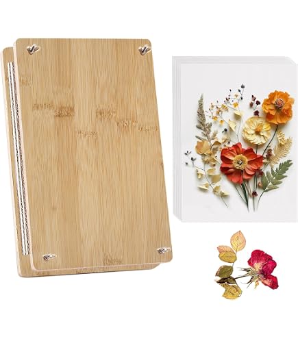 Mini Prensa De Flores Portátil 35x50mm - Kit Prensado Plantas, Incluye Papel Absorbente, Ideal Para Manualidades Y Conservación De Flores