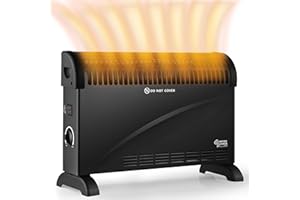 DONYER POWER Konvektor-Heizkörper 2000W Raumheizung mit einstellbarem Thermostat Schwarz