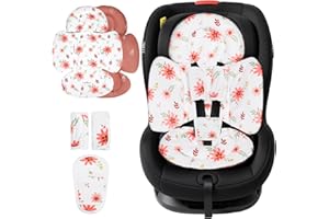 KAKIBLIN Infant Insert Compatible with 4moms Mamaroo Swing Graco Swing and Car Seat,Infant Car Seat Insert for Newborn Girls Boys,Breathable Reversible Design Baby Head and Body Support (Pink)