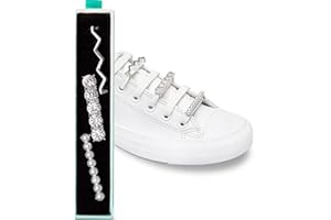 leazy Bling - Calzatura per scarpe da ginnastica, scarpe casual – Clip per scarpe in oro con strass, perline – Lacci ciondolo per ragazze e donne