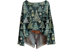 GENERISCH Weihnachtspullover Damen Lustige Strickpullover Baumwolle Weihnachtspulli Weihnachten Pullover Christmas Sweater Herbst Winter Sweatshirt ohne Kapuze Weihnachtskostüm Weihnachtsshirt Oberteil Tops