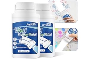 JOYAONE Rullo per Vernice Bianca, Kit di Riparazione per Pareti Portatile e Integrato, Facile da Applicare, Vernice Bianca a Rapida Asciugatura a Base d'Acqua, Adatto per Piccole Aree di Cartongesso（100g*2）