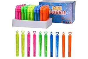FORMIZON 50 Pompas de Jabon 5 Colores Varitas, como Decoración Y Regalo, Juguete Boda, Actividad de Verano Al Aire Libre Mini Burbujas para Niños