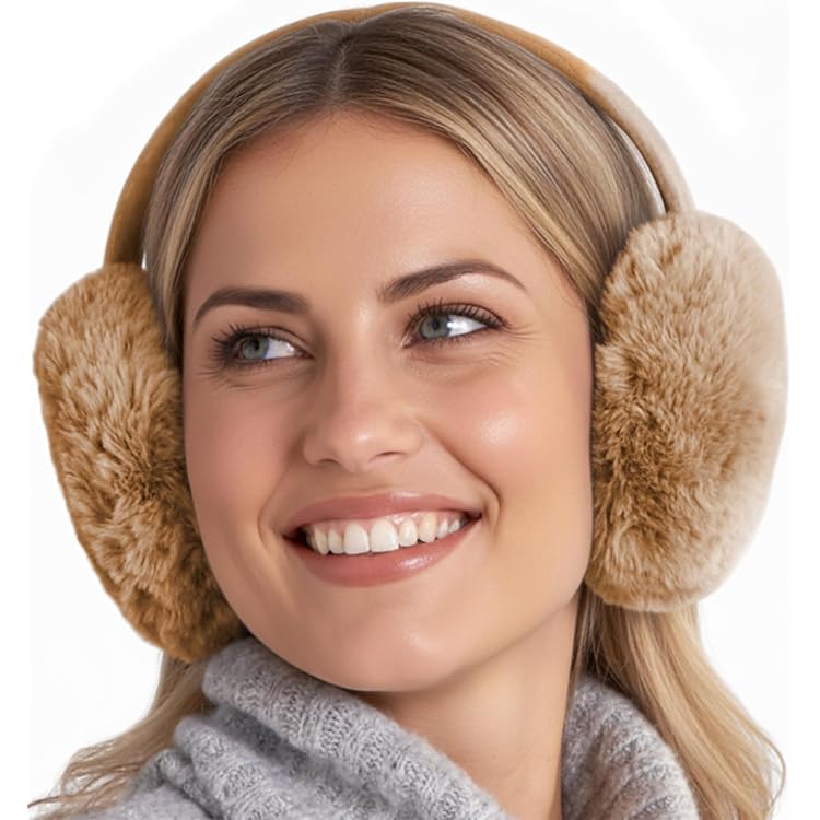 SEYUFN Warme oorwarmer voor dames, opvouwbare pluizige pluche oorbeschermers winter outdoor comfortabele oorwarmer tienermeisjes stijlvolle oorhoezen, Eén maat