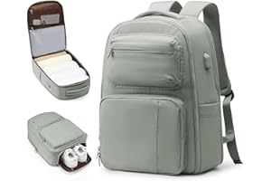 Pathrim Zaino Ryanair 40x20x25 con Porta Scarpe Donna Zaino da Viaggio Aereo Bagaglio a Mano Borsa Ryanair 40x20x25 Zaino Aereo 40x20x25 Ryanair Borsa da Viaggio 40x20x25 Ryanair Travel Backpack Verde