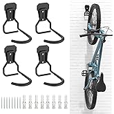 Housolution - 4pcs bike hooks, iron suspension brackets | Sturdy L-Shaped Storage Wall Bracket Vertical Bike Rack Practical H